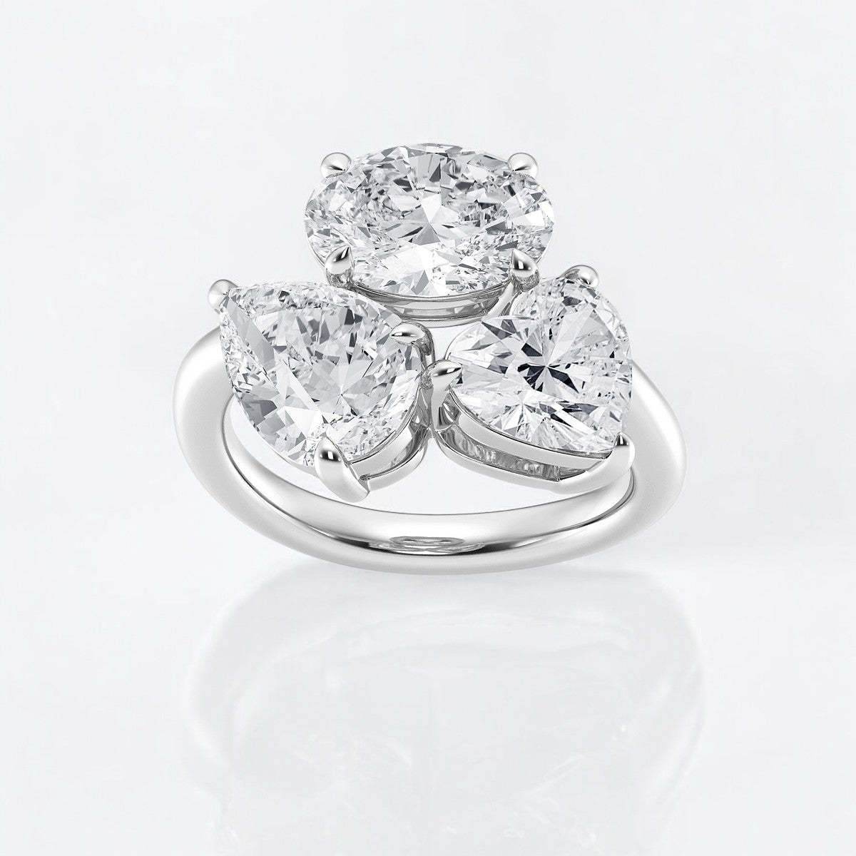 Mosaic Abstract Three Stone Ring