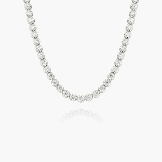 14K White Gold Round Diamond Tennis Necklace-N-3.75MMKJ