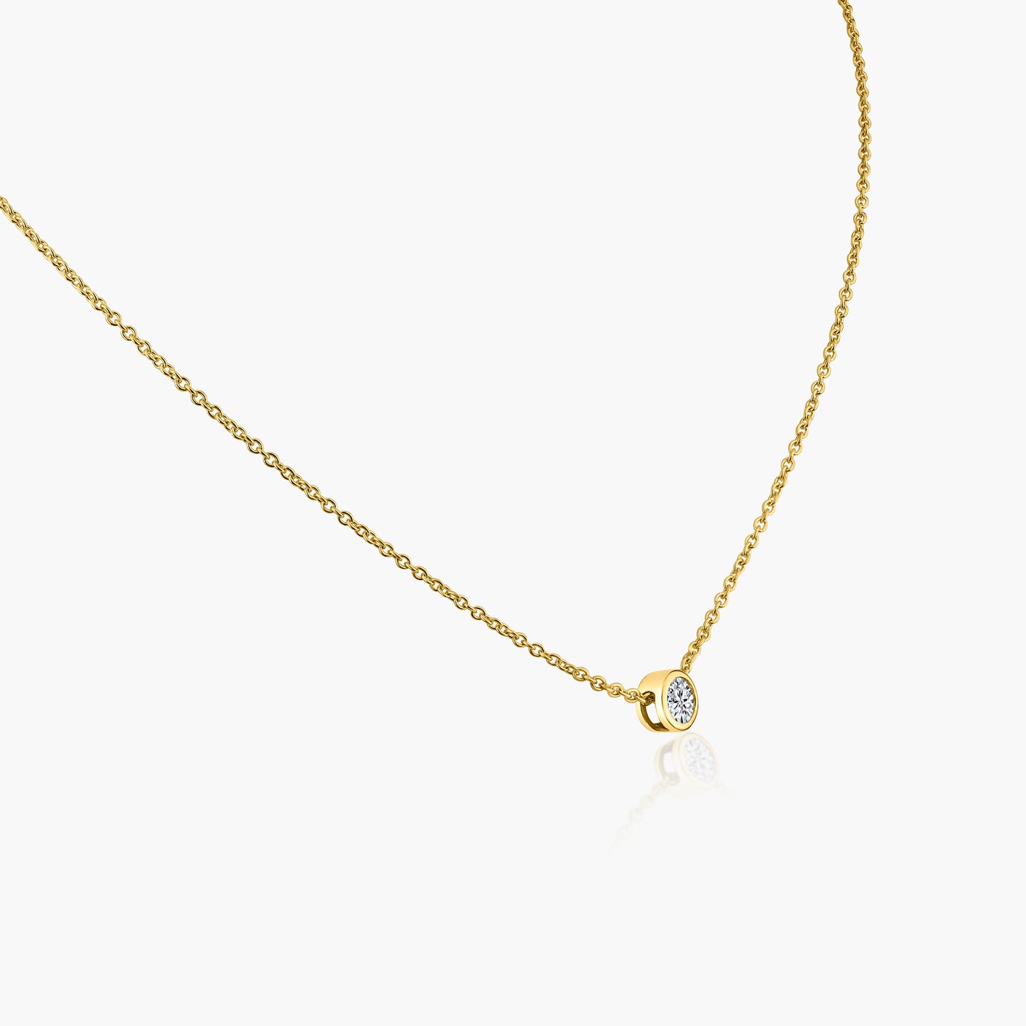 14K Yellow Gold Bezel Dainty Pendant-N00002A