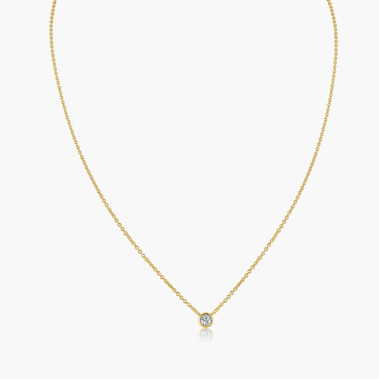 14K Yellow Gold Bezel Dainty Pendant-N00002A