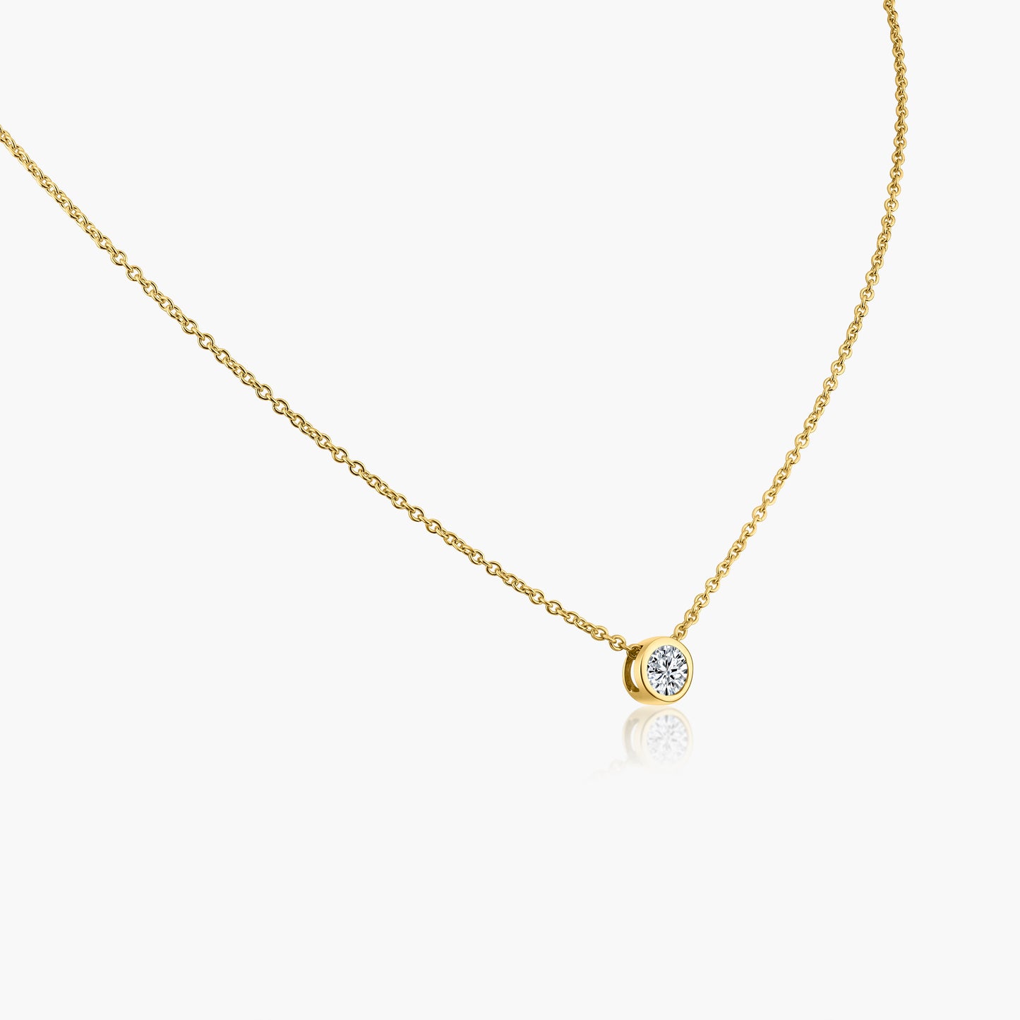 14K Yellow Gold Bezel Dainty Pendant-N00002B