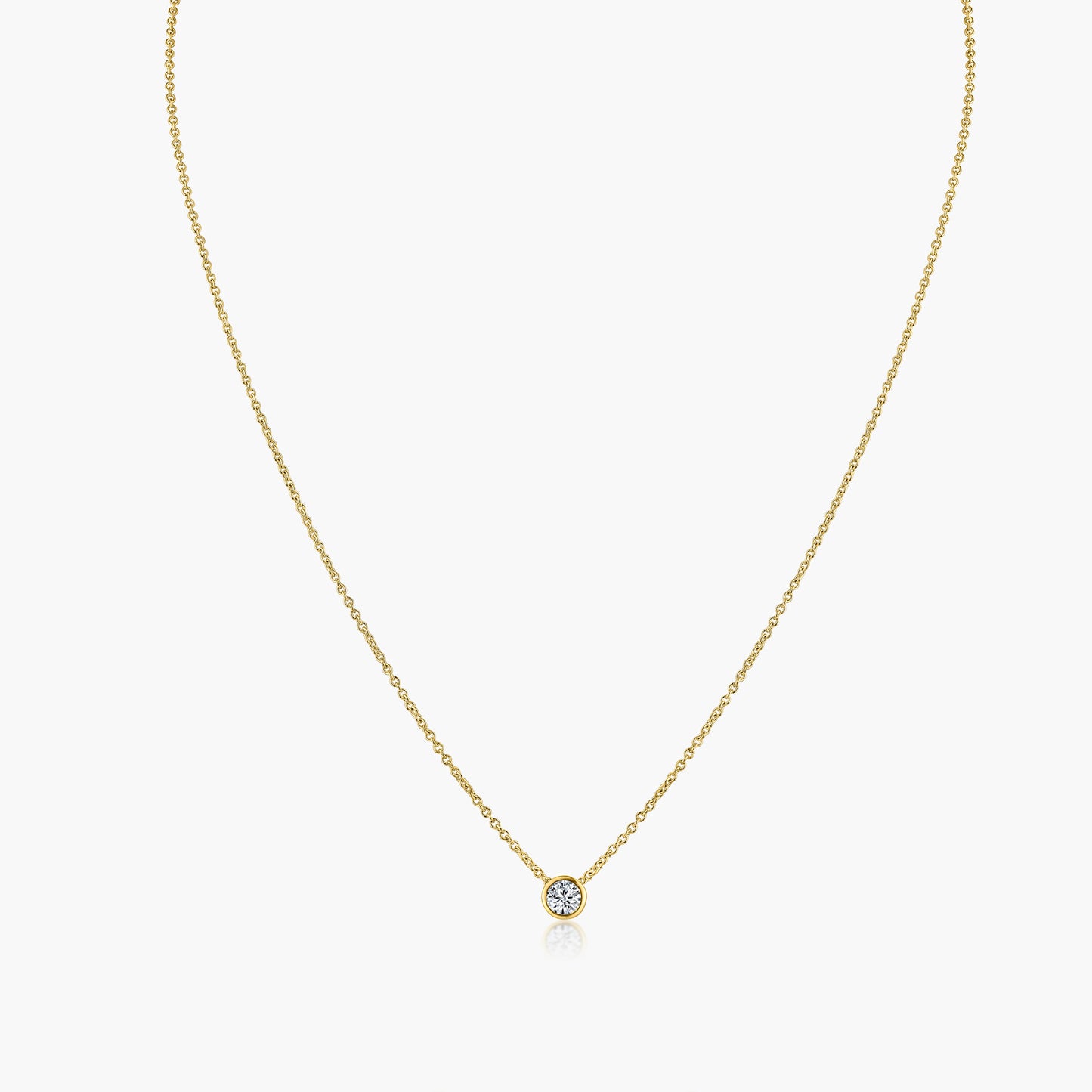 14K Yellow Gold Bezel Dainty Pendant-N00002B