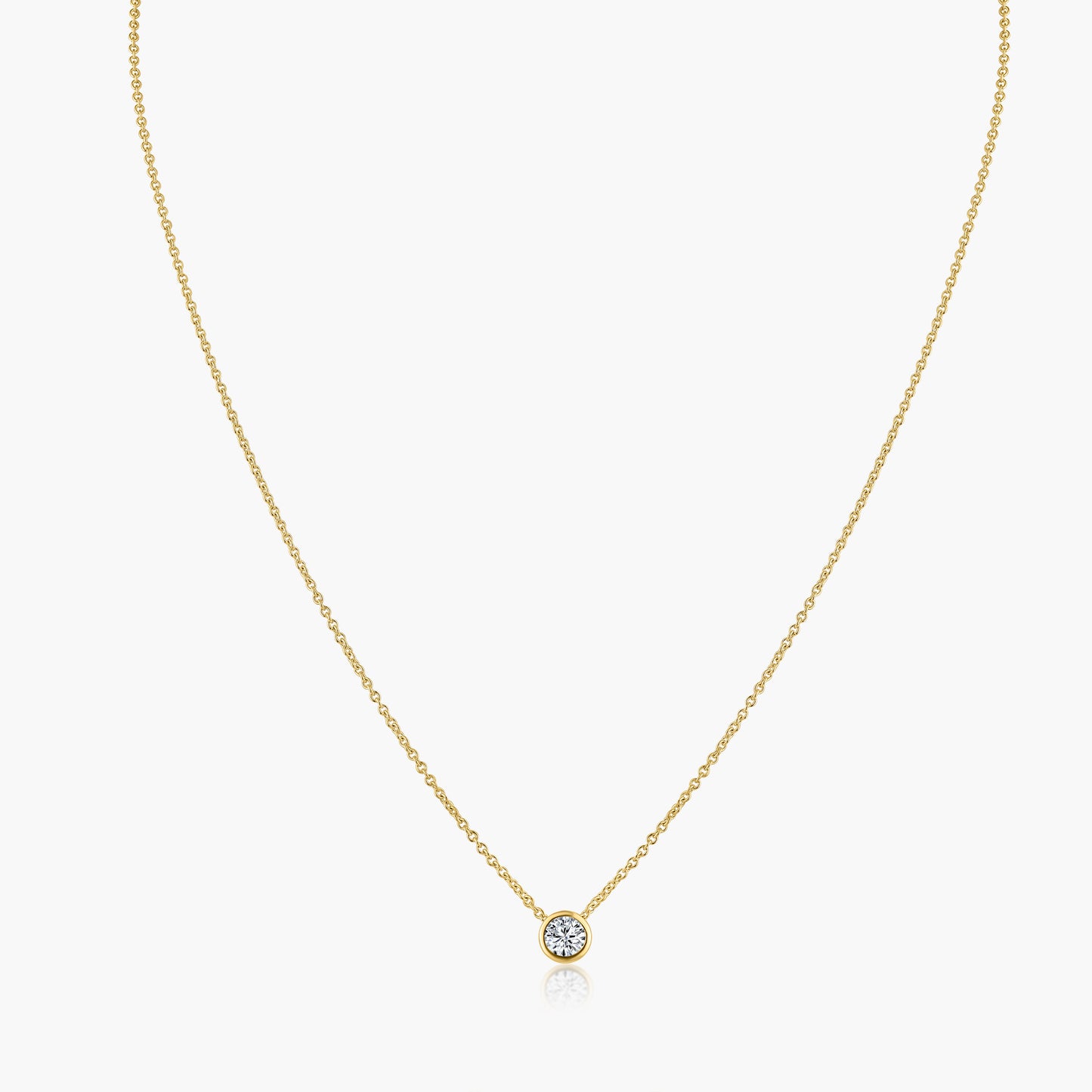 14K Yellow Gold Round Bezel Dainty Pendant-N00002C