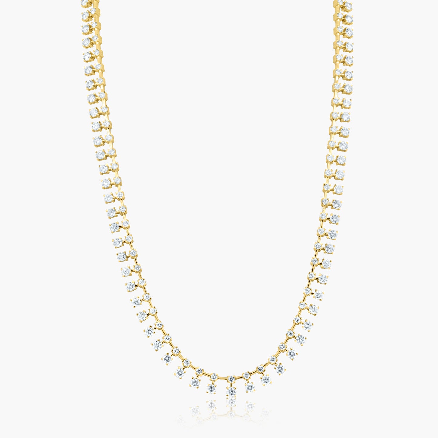 14K Yellow Gold Round Diamond Necklace - N00005