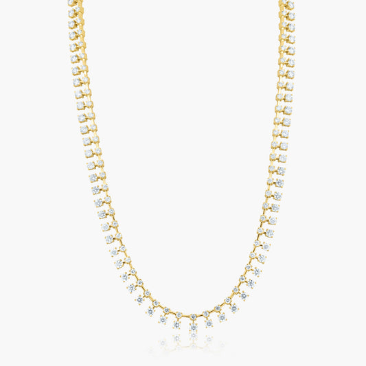 14K Yellow Gold Round Diamond Necklace - N00005