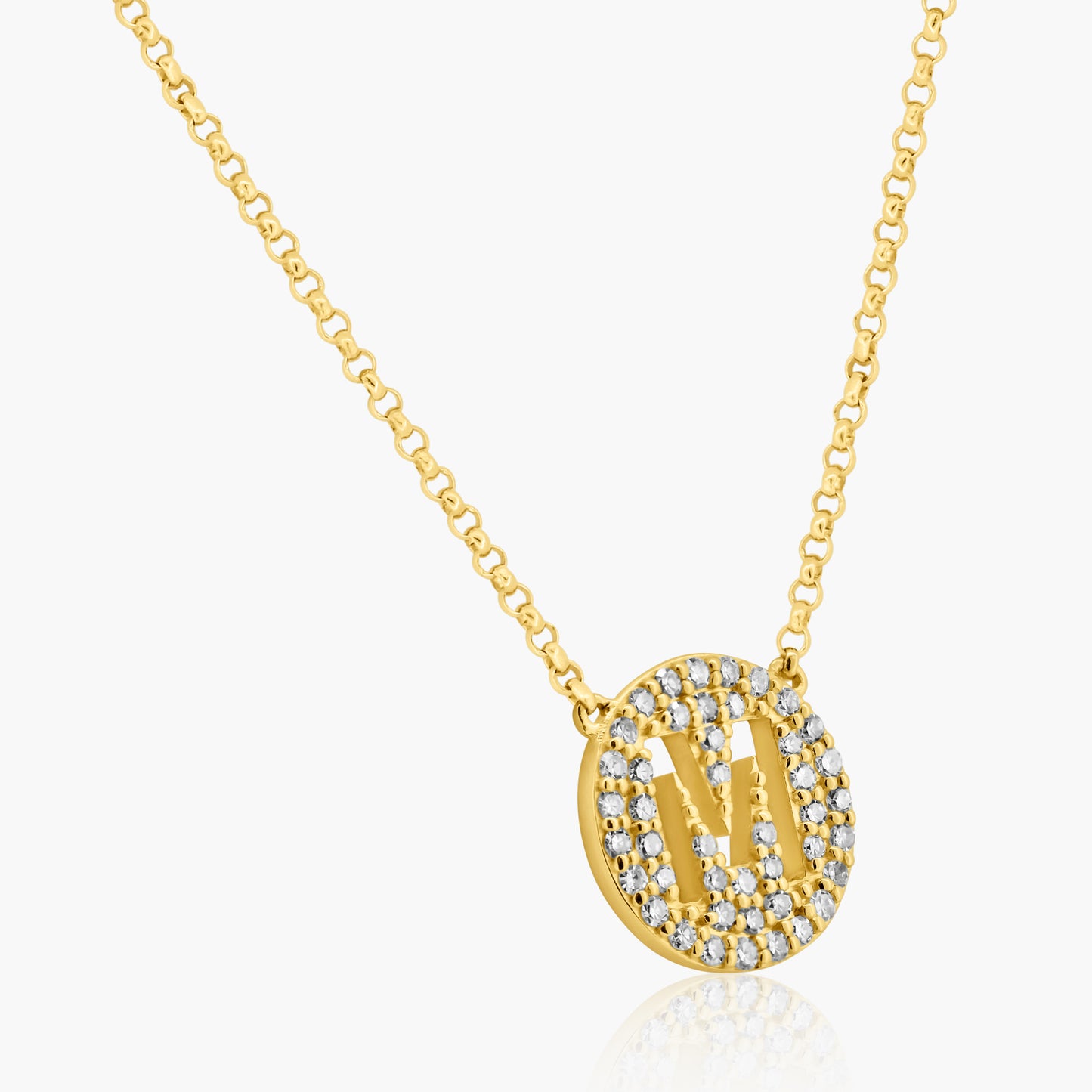 14K Yellow Gold Personalized Initial Pendant - N05213A