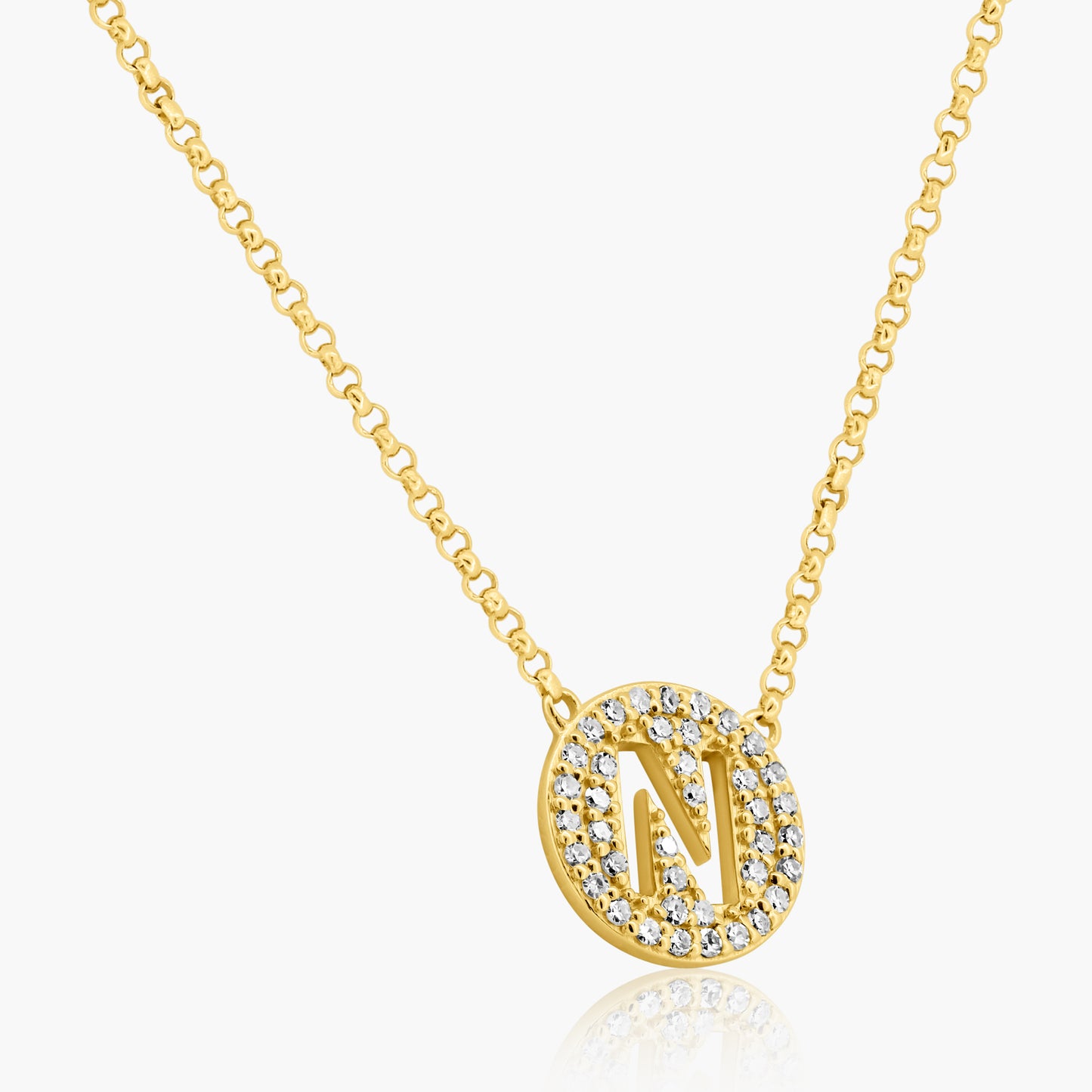 14K Yellow Gold Personalized Initial Pendant - N05213B