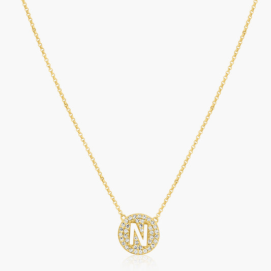 14K Yellow Gold Personalized Initial Pendant - N05213B