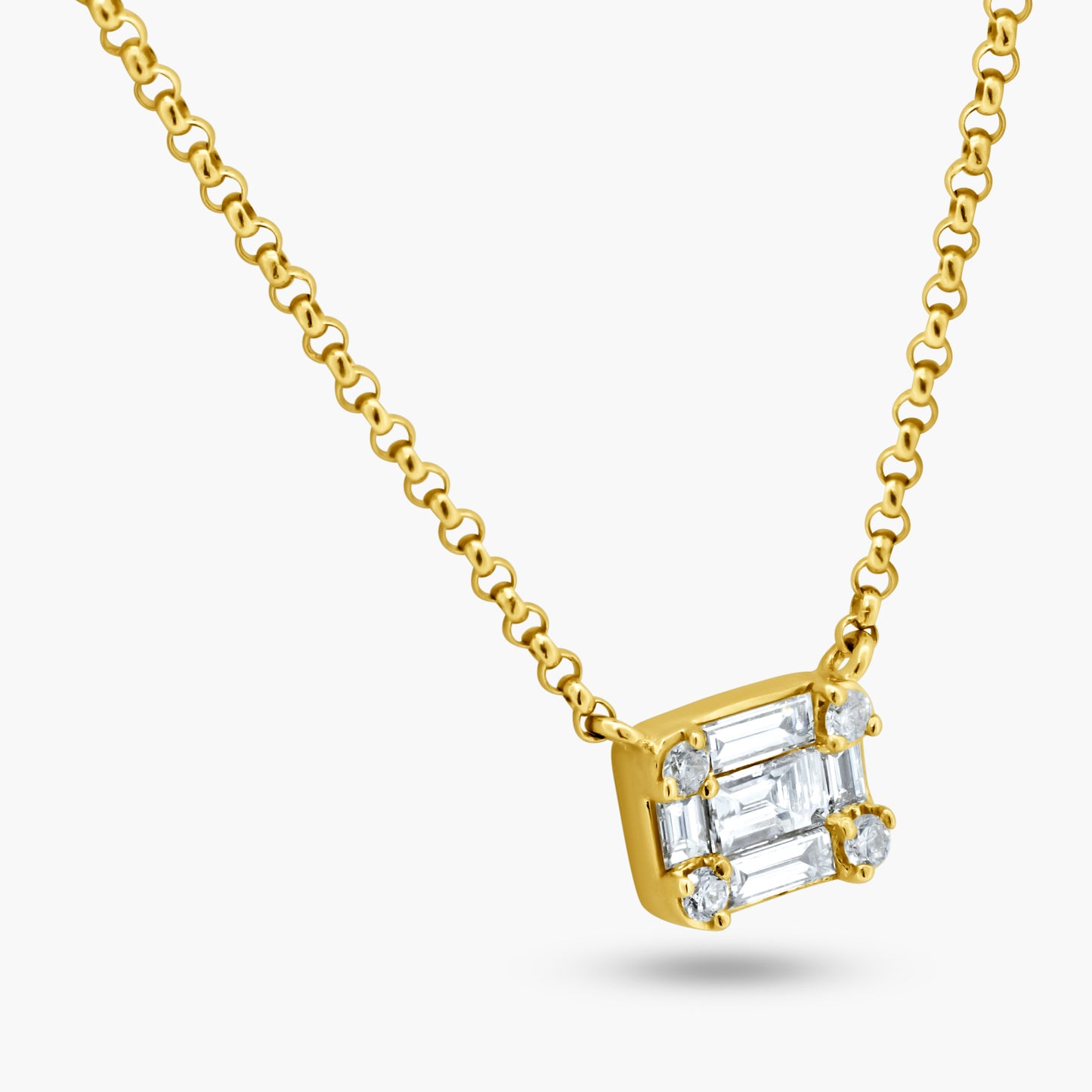 14K Yellow Gold Baguette Pendant-N05340C