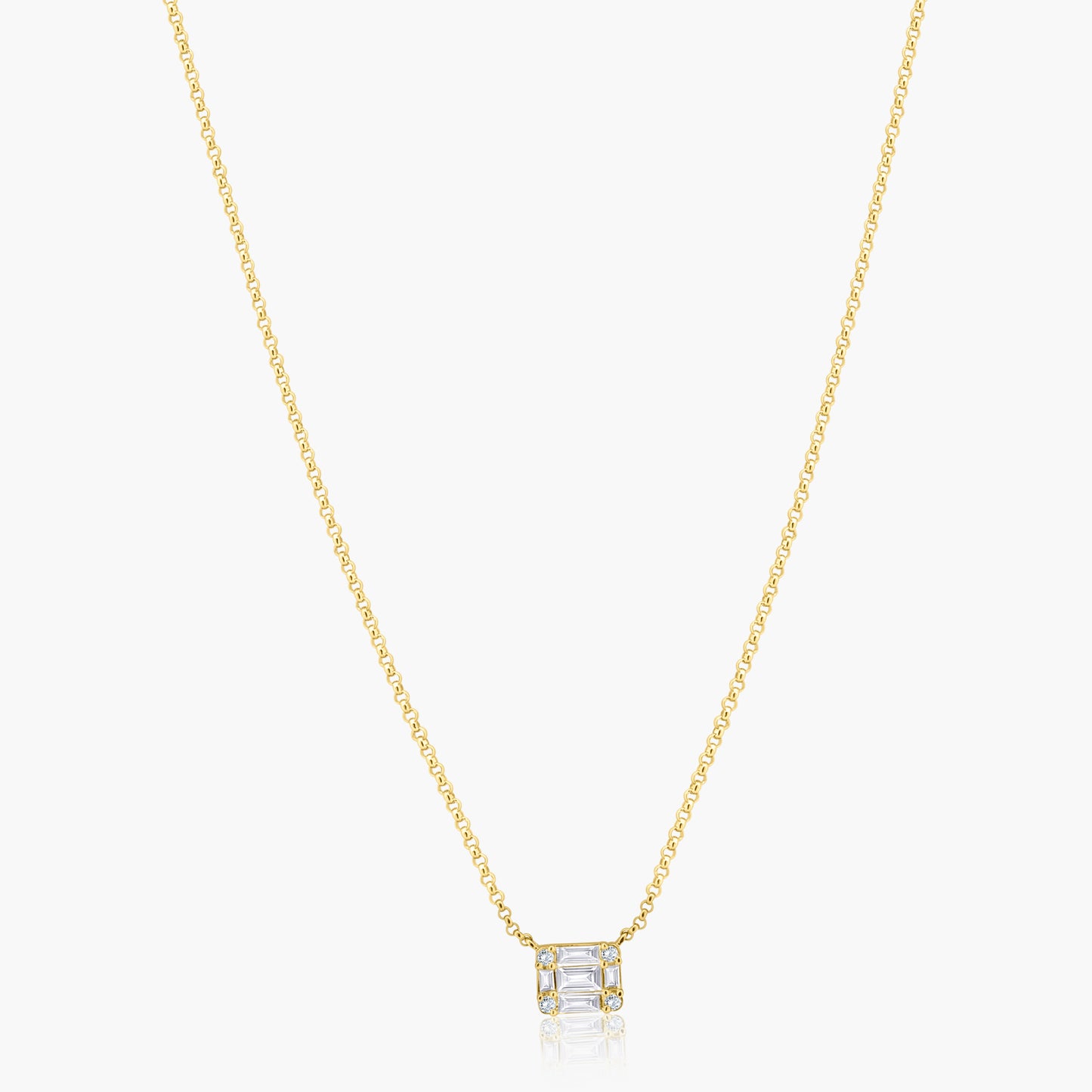 14K Yellow Gold Baguette Pendant-N05569