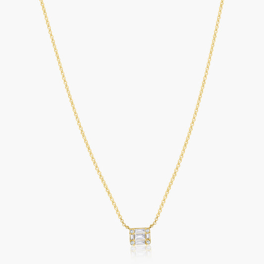 14K Yellow Gold Baguette Pendant-N05569