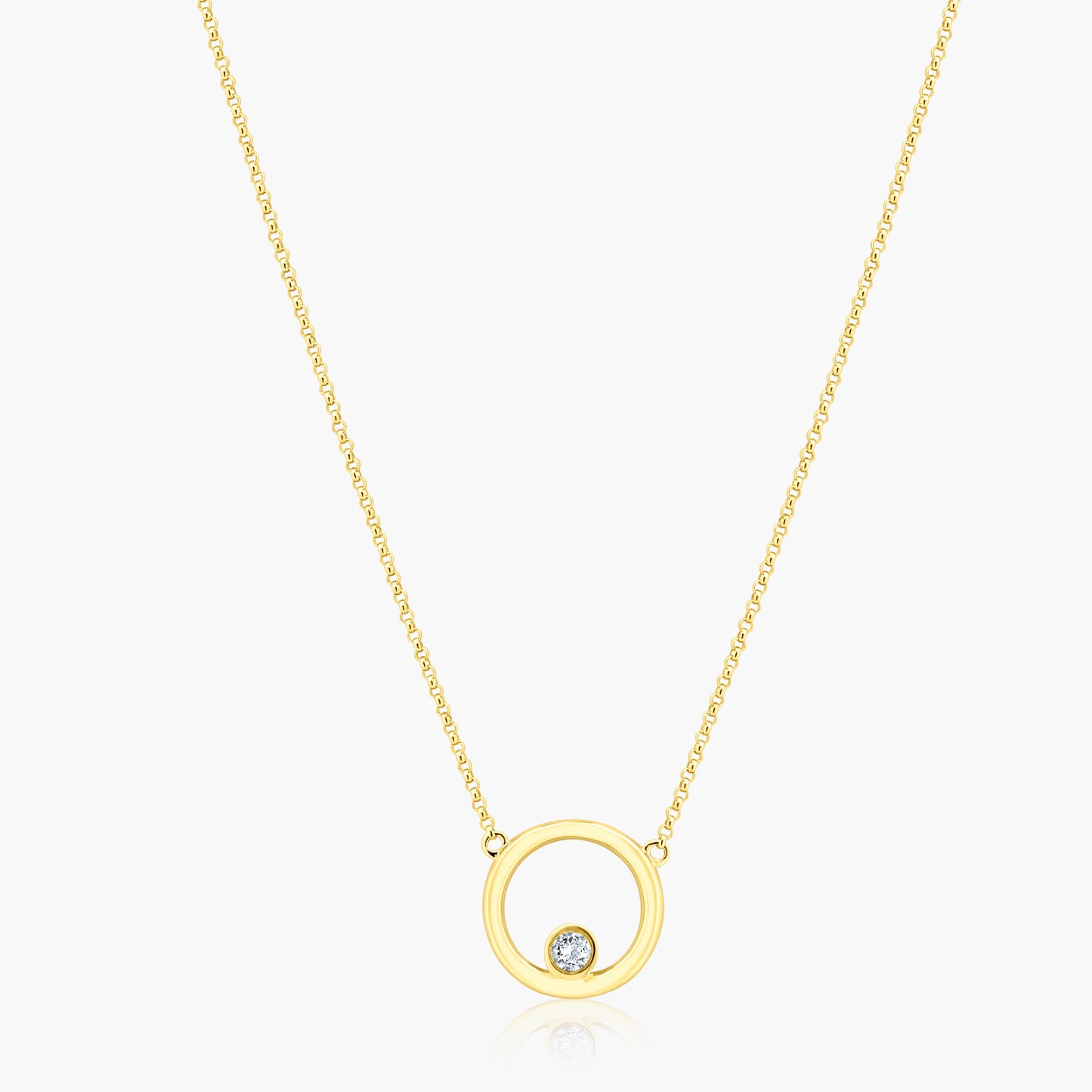 14K Yellow Gold Round Bezel Pendant - N05822A