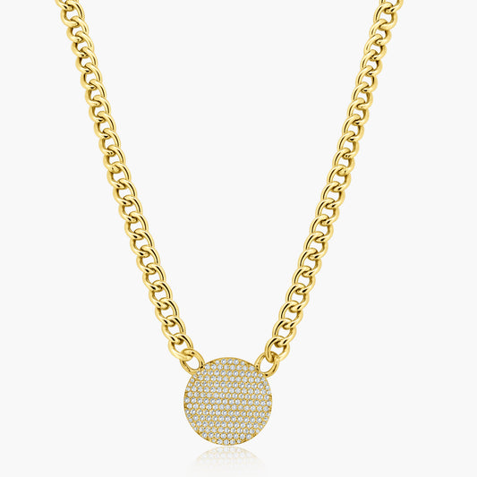 14K Yellow Gold Chain Link Statement Necklace - N06497