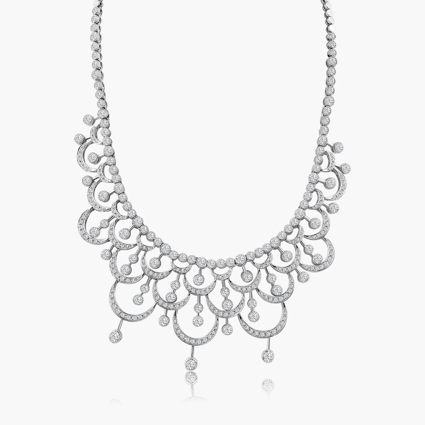 14K White Gold Statement Necklace - N10760A