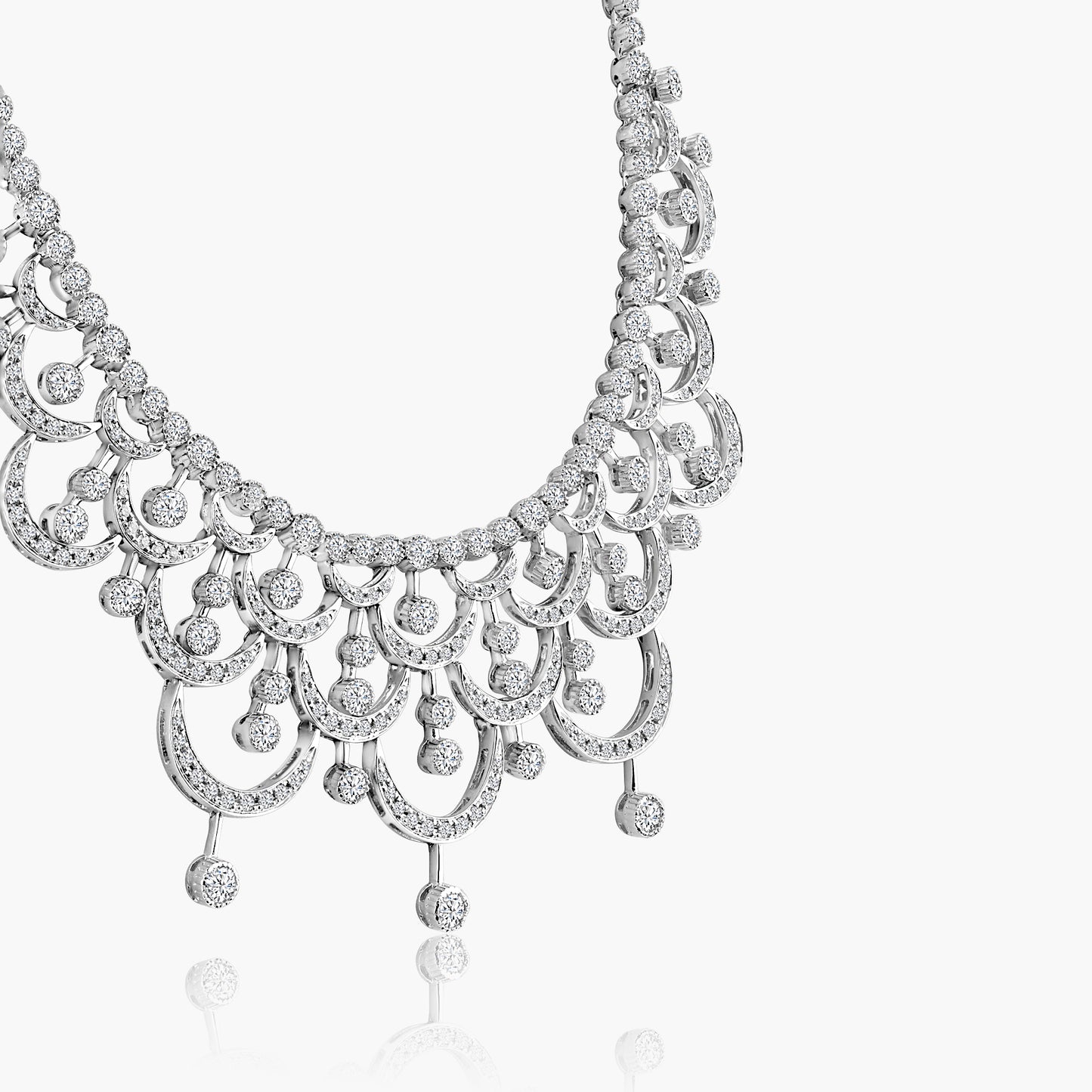 14K White Gold Statement Necklace - N10760A