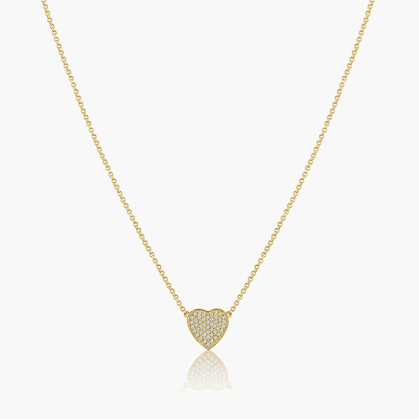 14K Yellow Gold Pave Diamond Heart Pendant - N601250