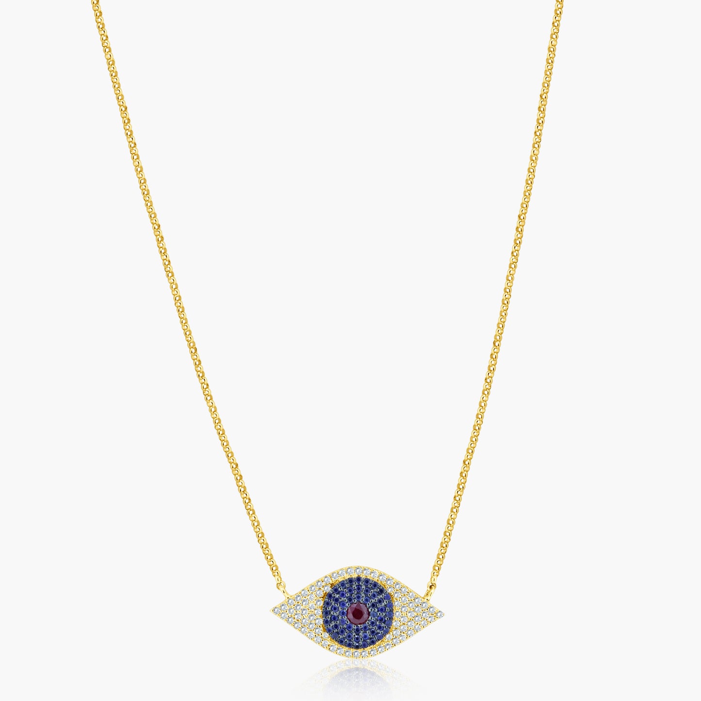 14K Two Tone Evil Eye Pendant-N60154702RC