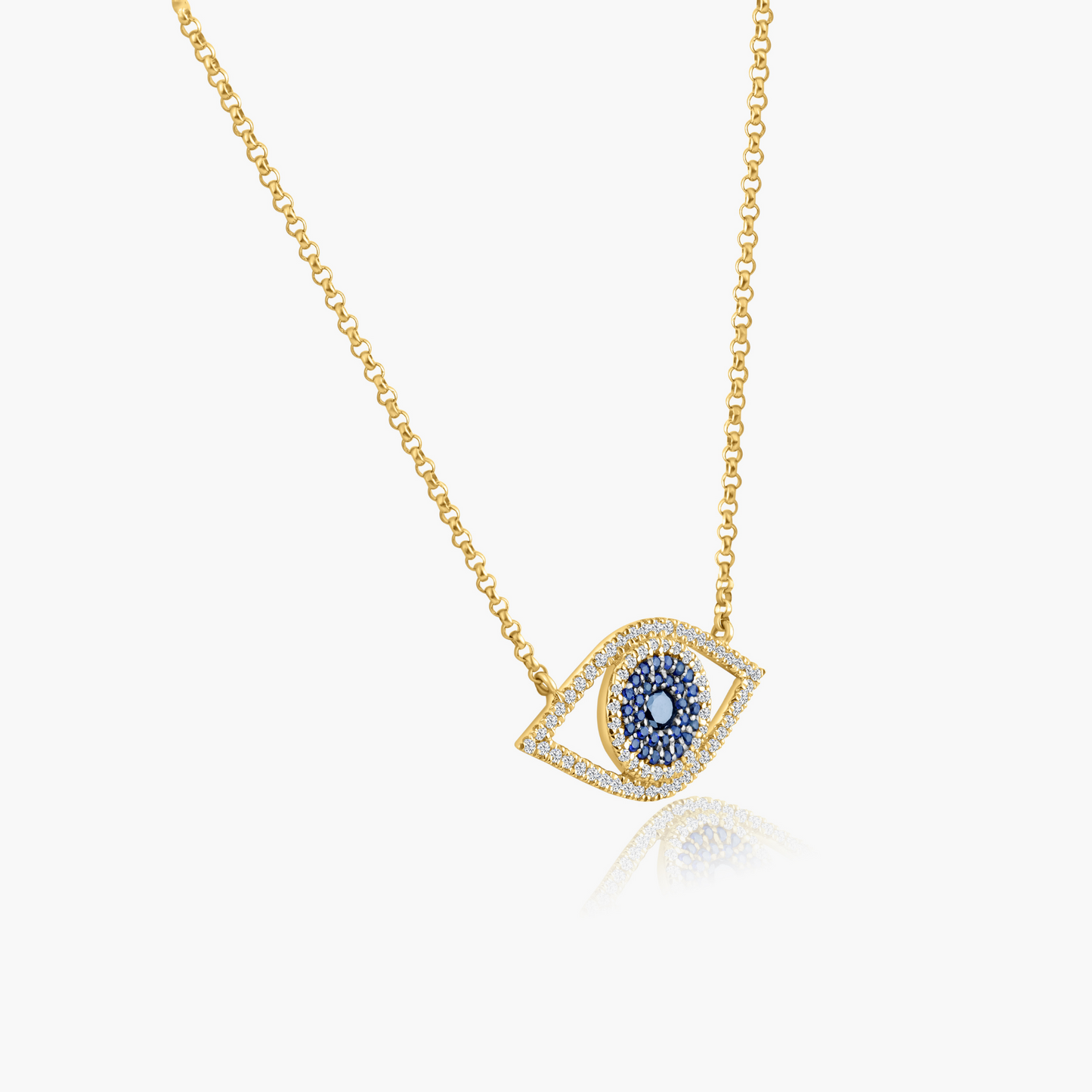 14K Two Tone Evil Eye Pendant-N60154705BBD