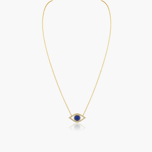 14K Two Tone Evil Eye Pendant-N60154705BBD