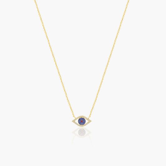 14K Two Tone Evil Eye Pendant-N60154709BRU