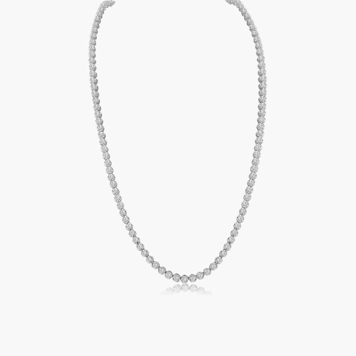 18K White Gold Tennis Necklace-N60447615