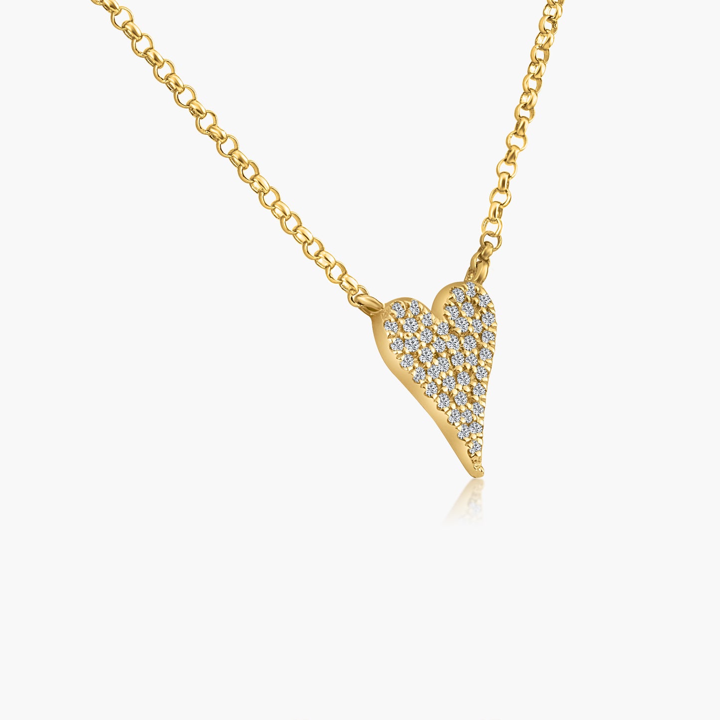 14K Yellow Gold Dainty Heart Pendant-N604493