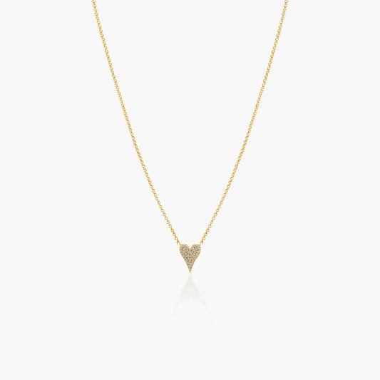 14K Yellow Gold Dainty Heart Pendant-N604493