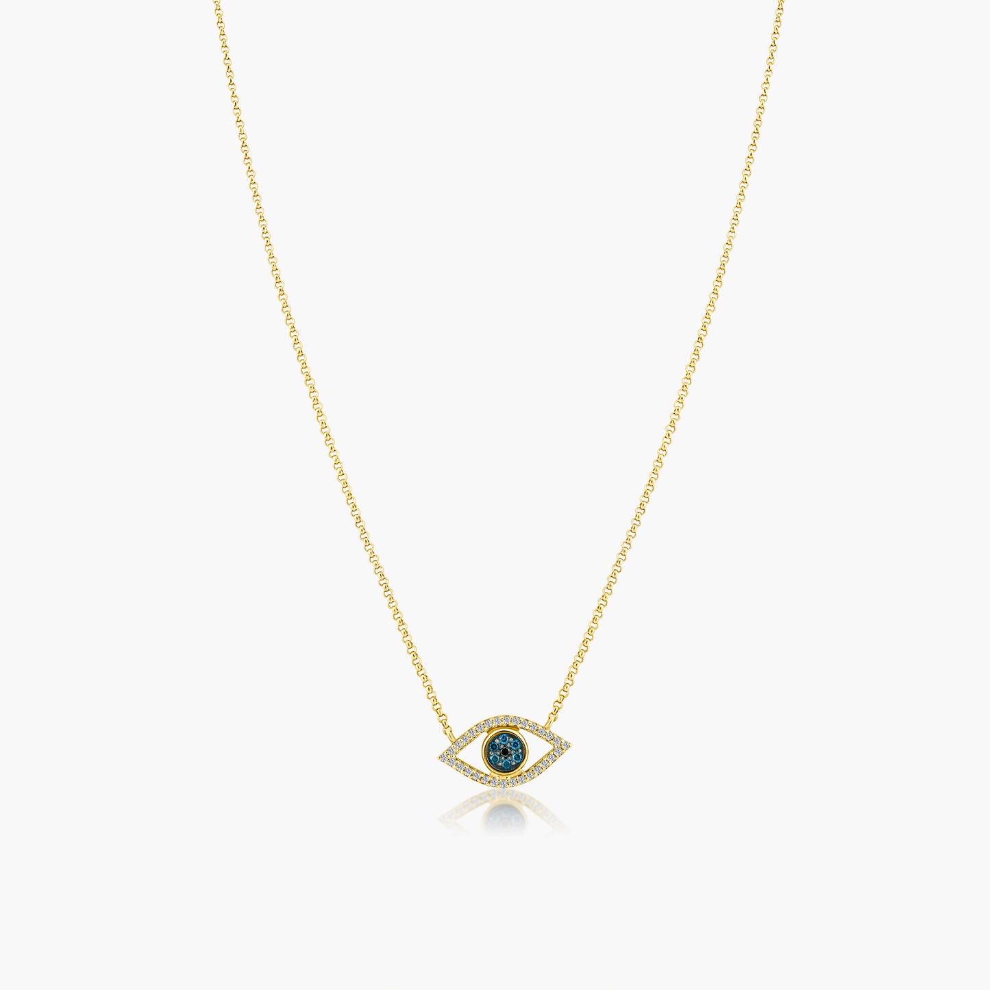 14K Yellow Gold Evil Eye Pendant-N604661BLBD