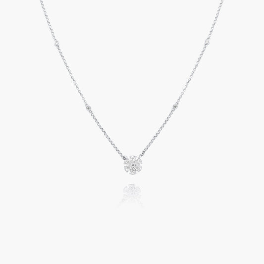 14K White Gold Flower Pendant - N60486002