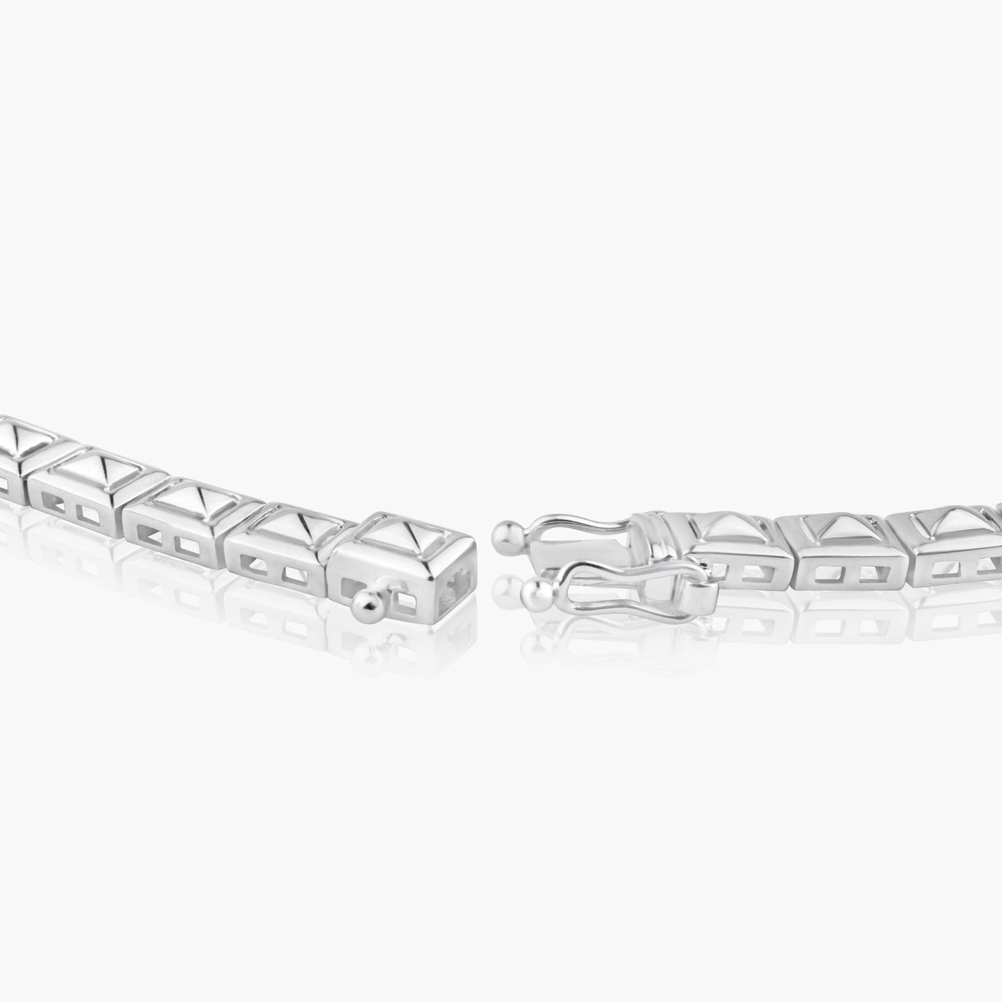 14K White Gold Baguette Necklace-N605006