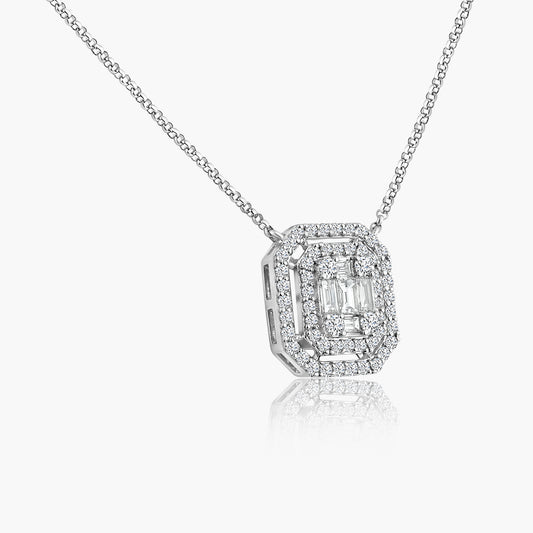 14K White Gold Baguette Pendant - N60505202