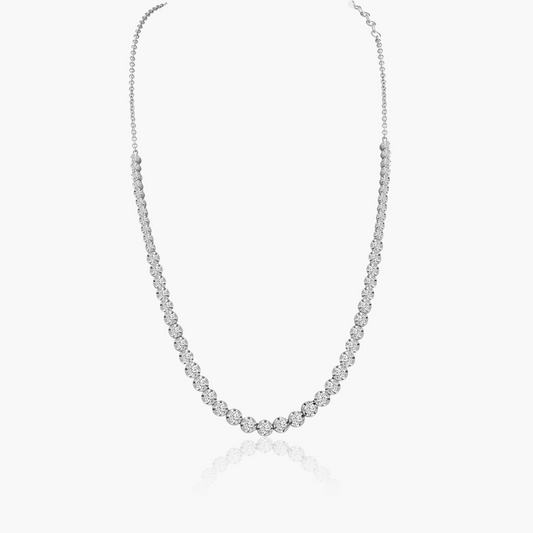 18K White Gold Choker Tennis Necklace-N60517701