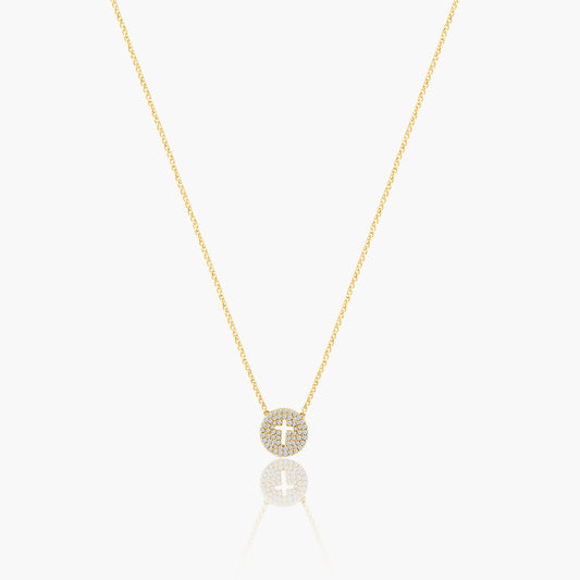 14K Yellow Gold Dainty Cross Pendant - N60521301