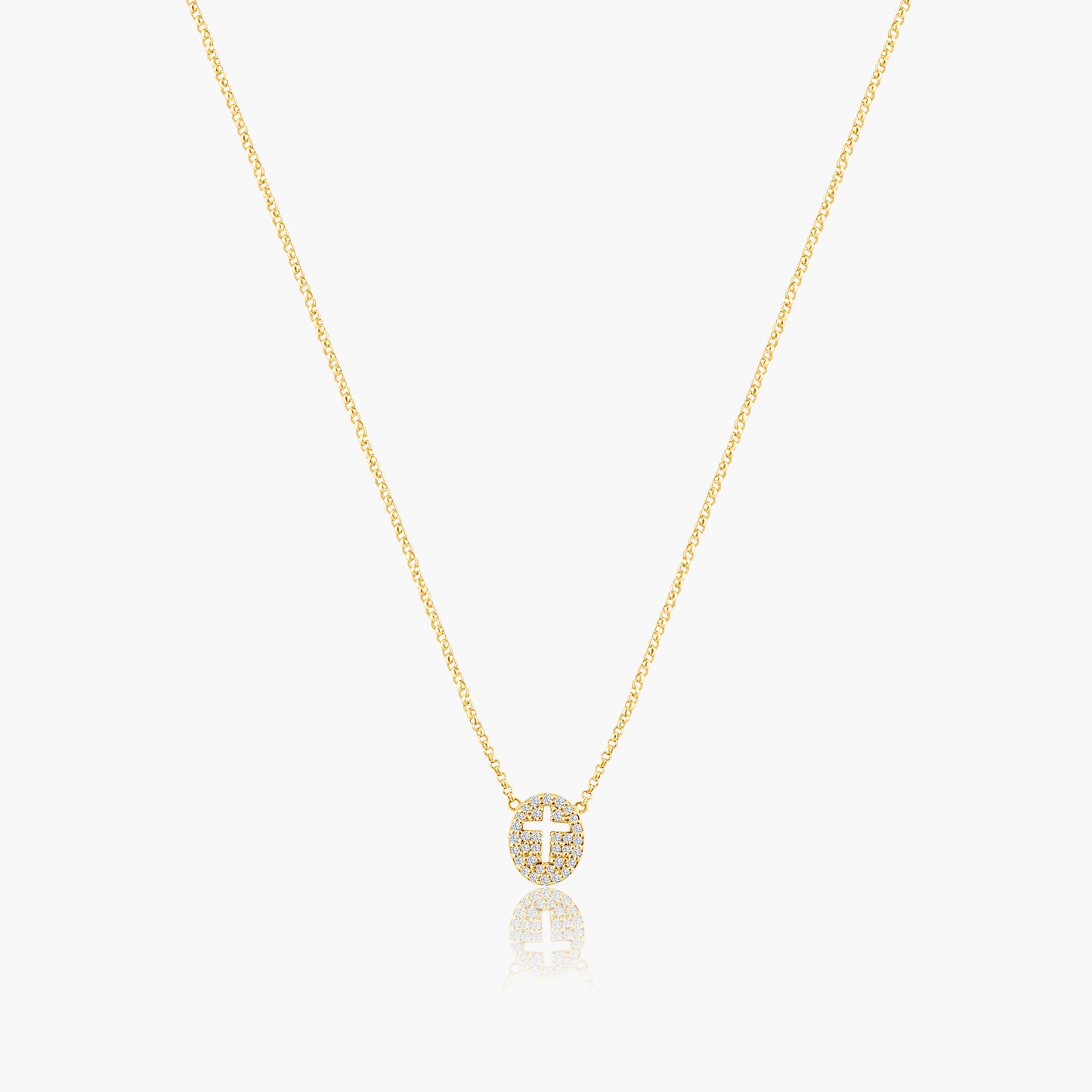 14K Yellow Gold Dainty Cross Pendant - N60521302