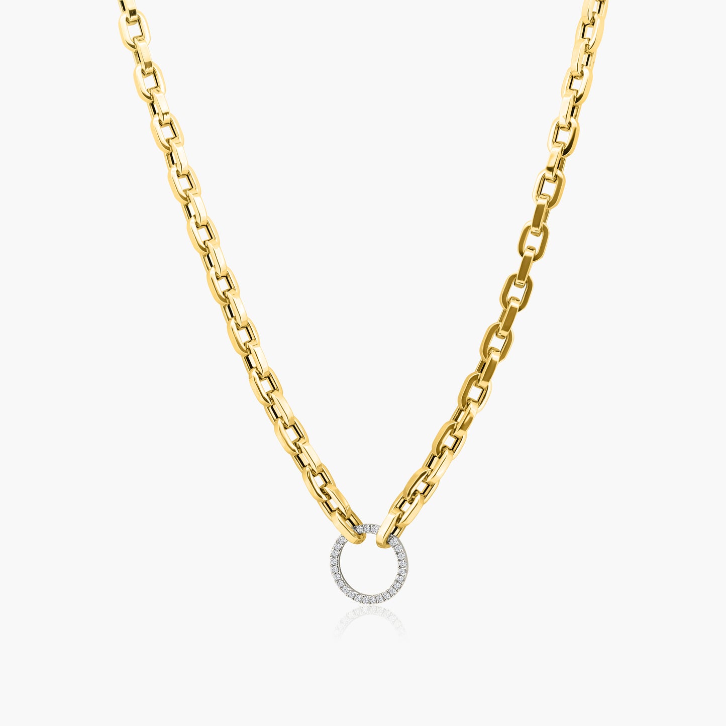 14K Two Tone Chain Link Necklace - N605239E01-2