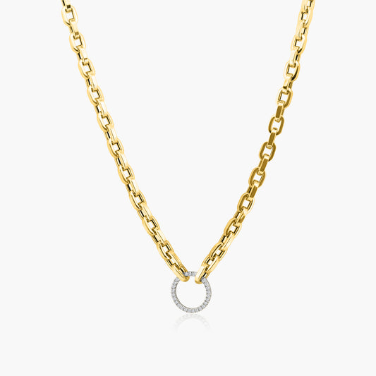 14K Two Tone Chain Link Necklace - N605239E01-2