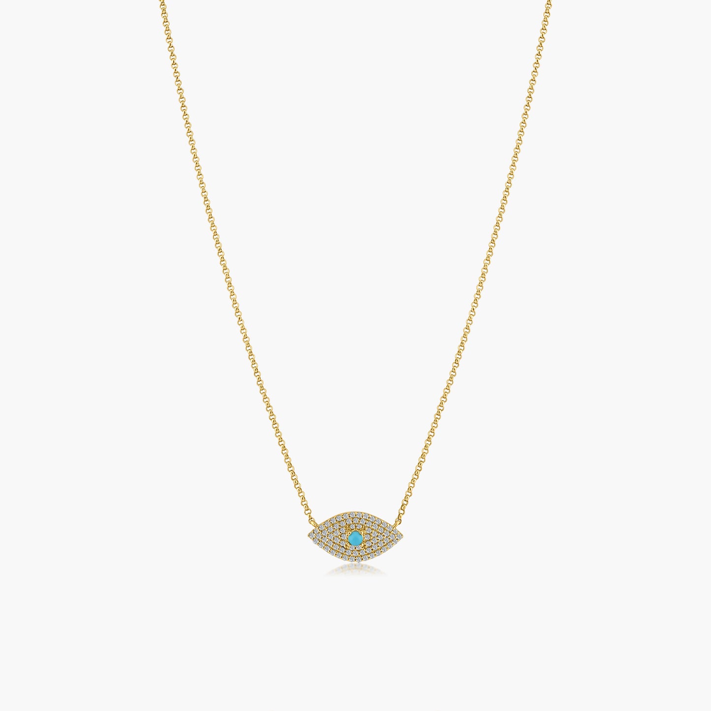 14K Two Tone Evil Eye Pendant-P605242