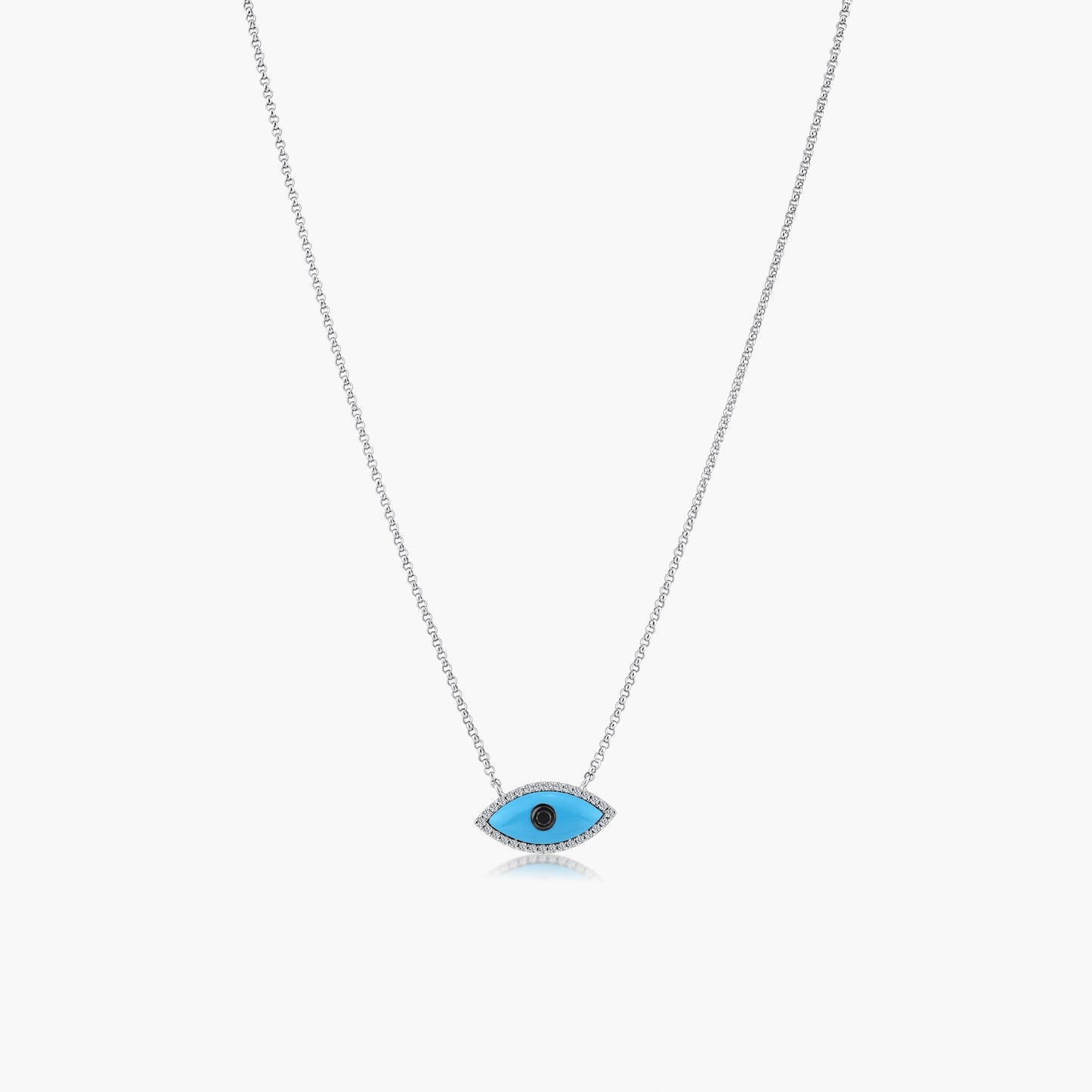 14K Two Tone Evil Eye Pendant-N605296