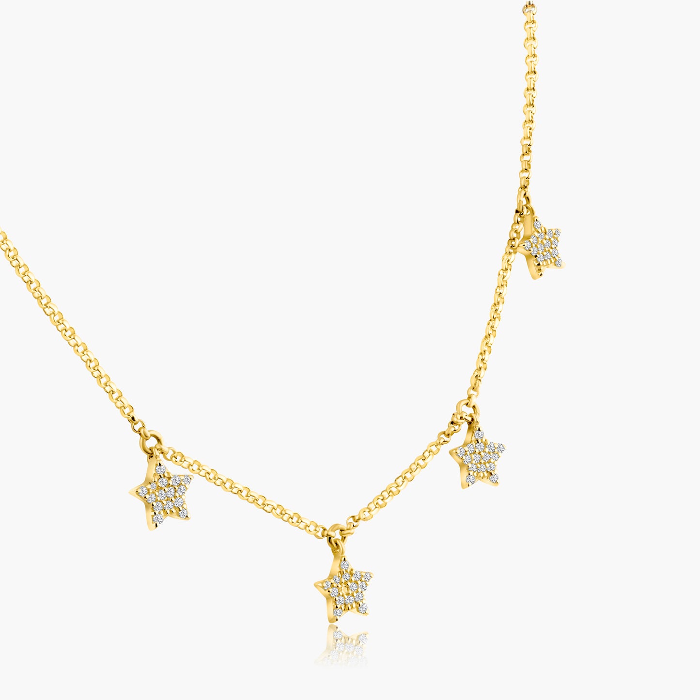 14K Yellow Gold Dainty Stars Pendant-N60532802