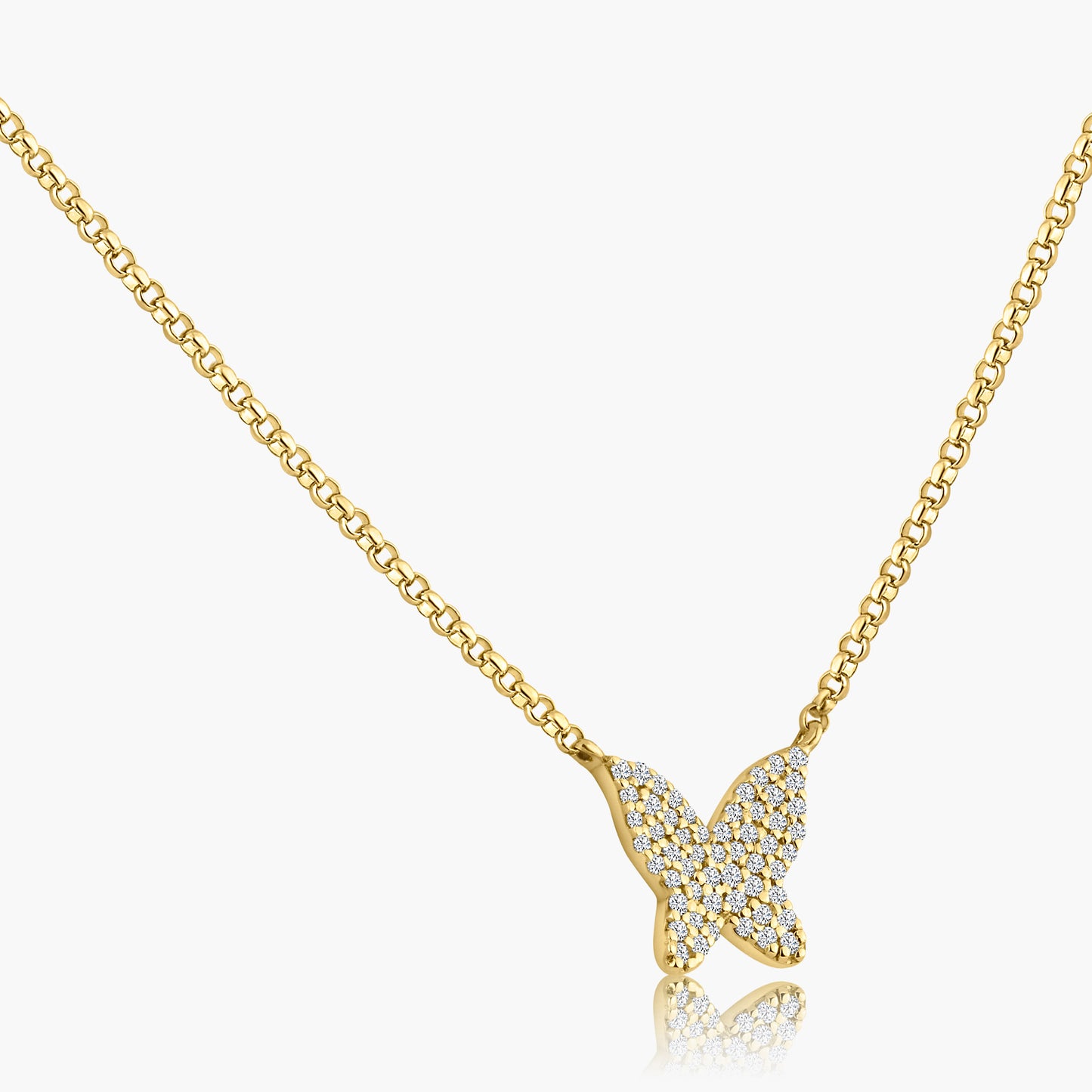 14K Yellow Gold Dainty Butterfly Pendant-N60536803