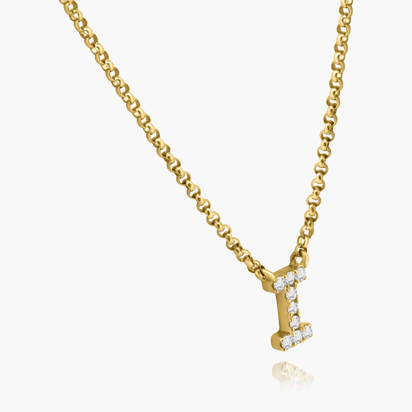 14K Yellow Gold Dainty Personalized Initial Pendant-N605432