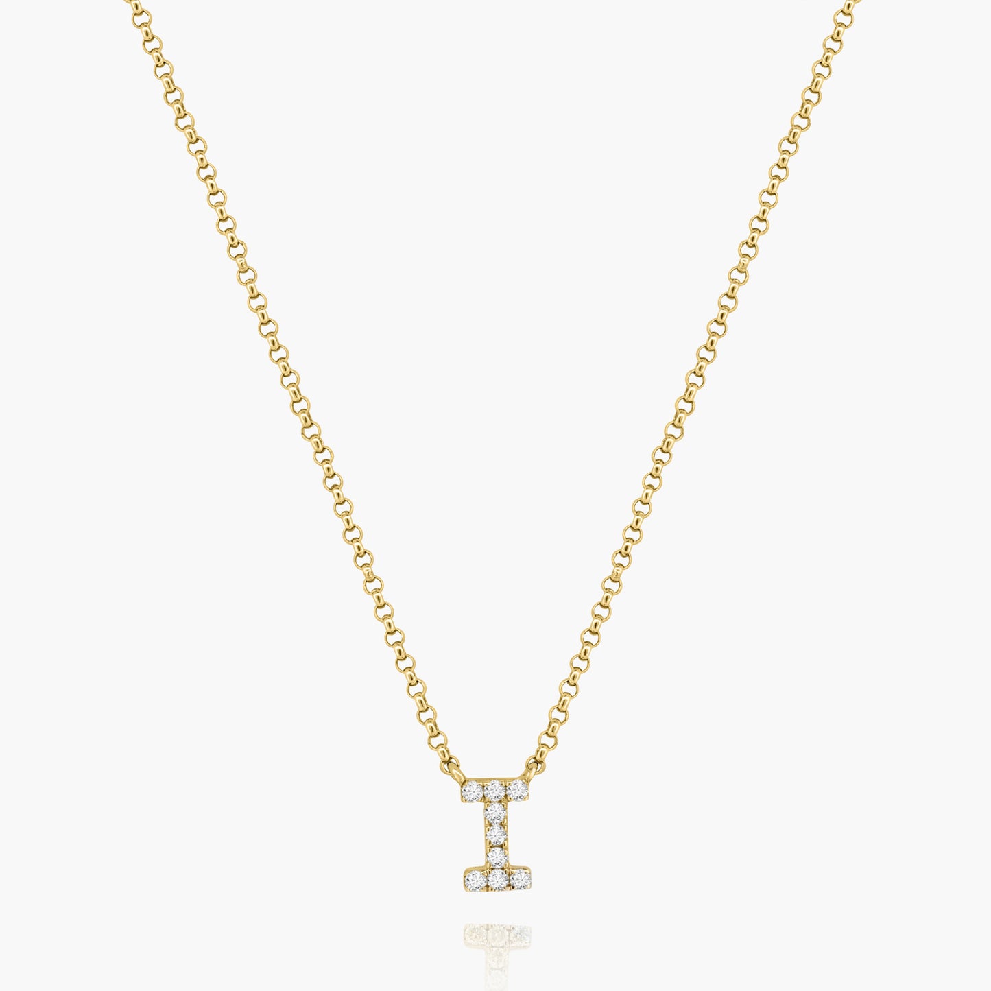 14K Yellow Gold Dainty Personalized Initial Pendant-N605432