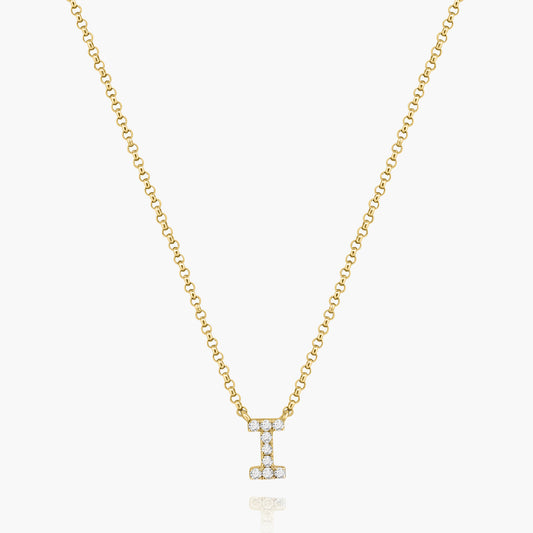 14K Yellow Gold Dainty Personalized Initial Pendant-N605432