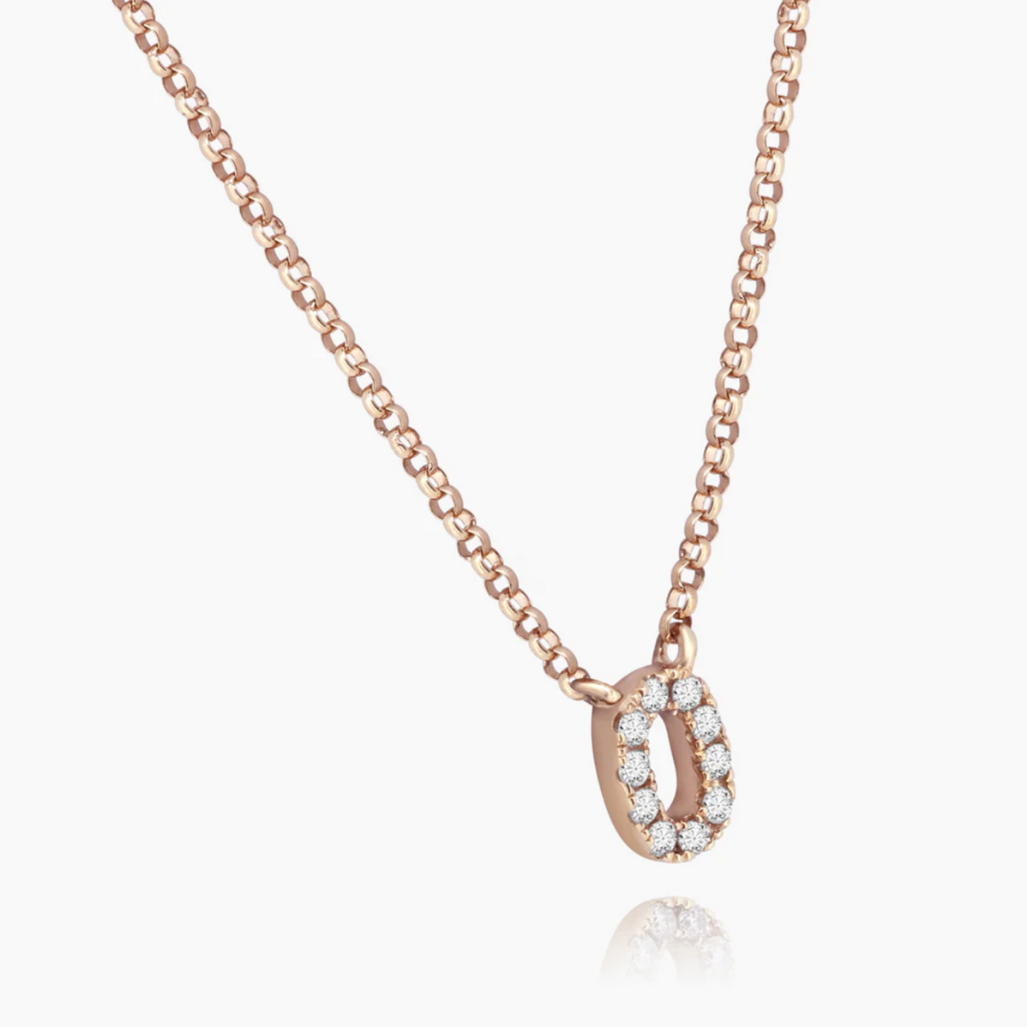 14K Rose Gold Dainty Personalized Initial Pendant-N605436