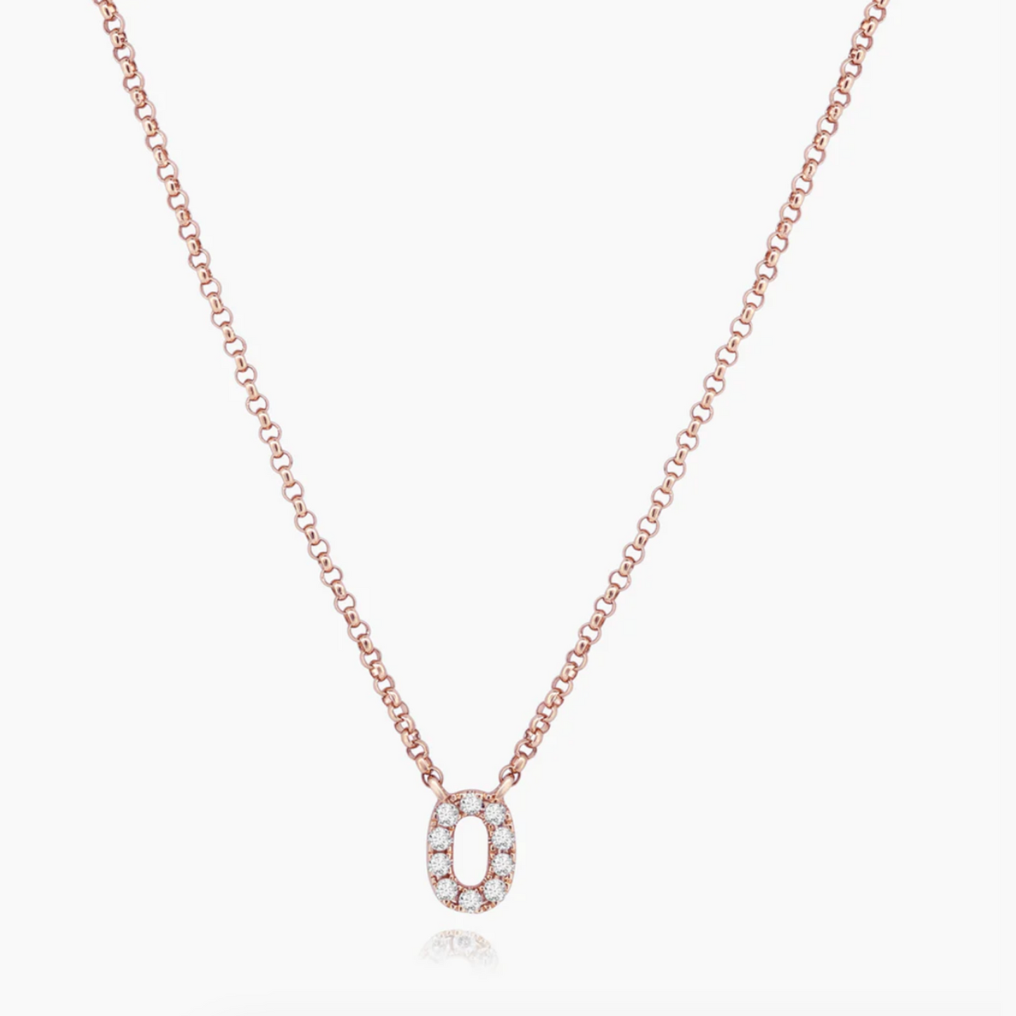 14K Rose Gold Dainty Personalized Initial Pendant-N605436