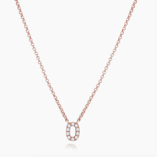 14K Rose Gold Dainty Personalized Initial Pendant-N605436