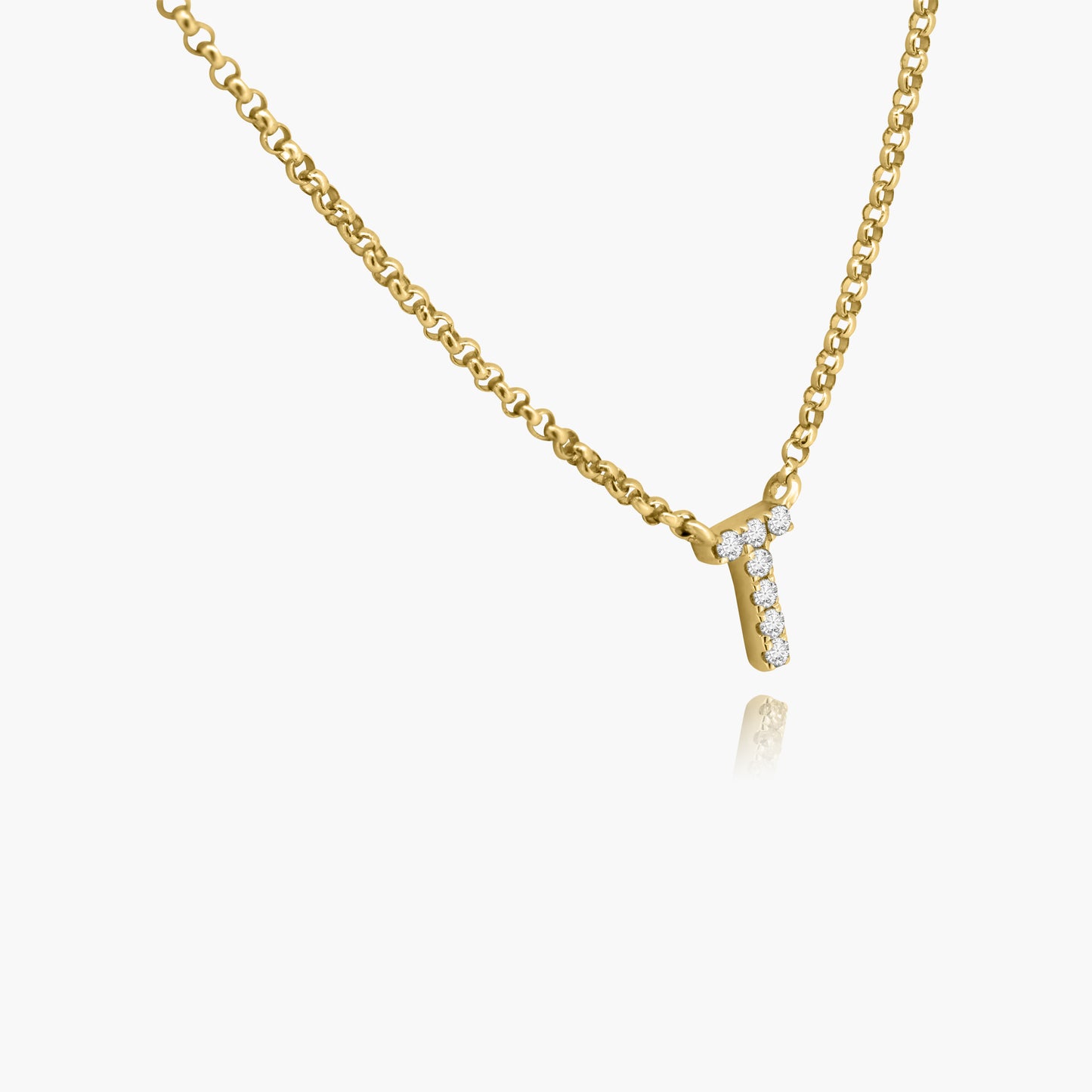 14K Yellow Gold Dainty Personalized Initial Pendant-N605439