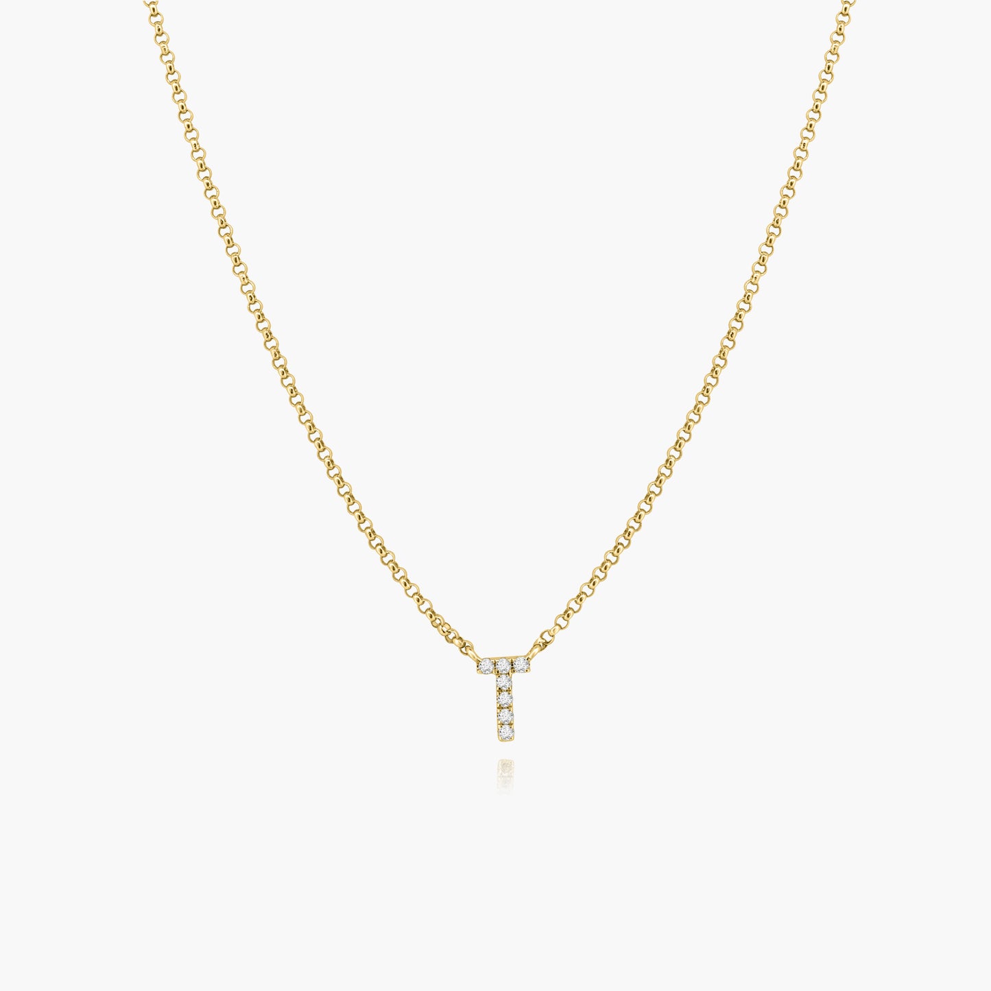 14K Yellow Gold Dainty Personalized Initial Pendant-N605439