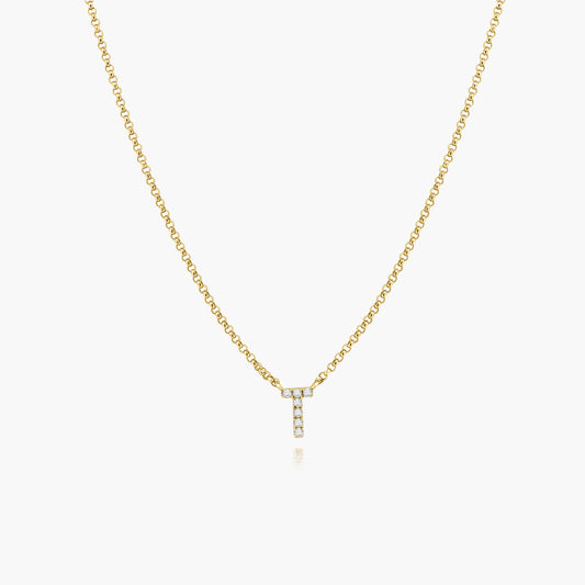 14K Yellow Gold Dainty Personalized Initial Pendant-N605439