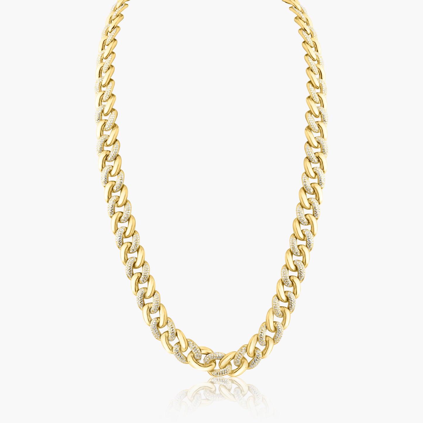 14K Yellow Gold Chain Link Statement Necklace-N60561205